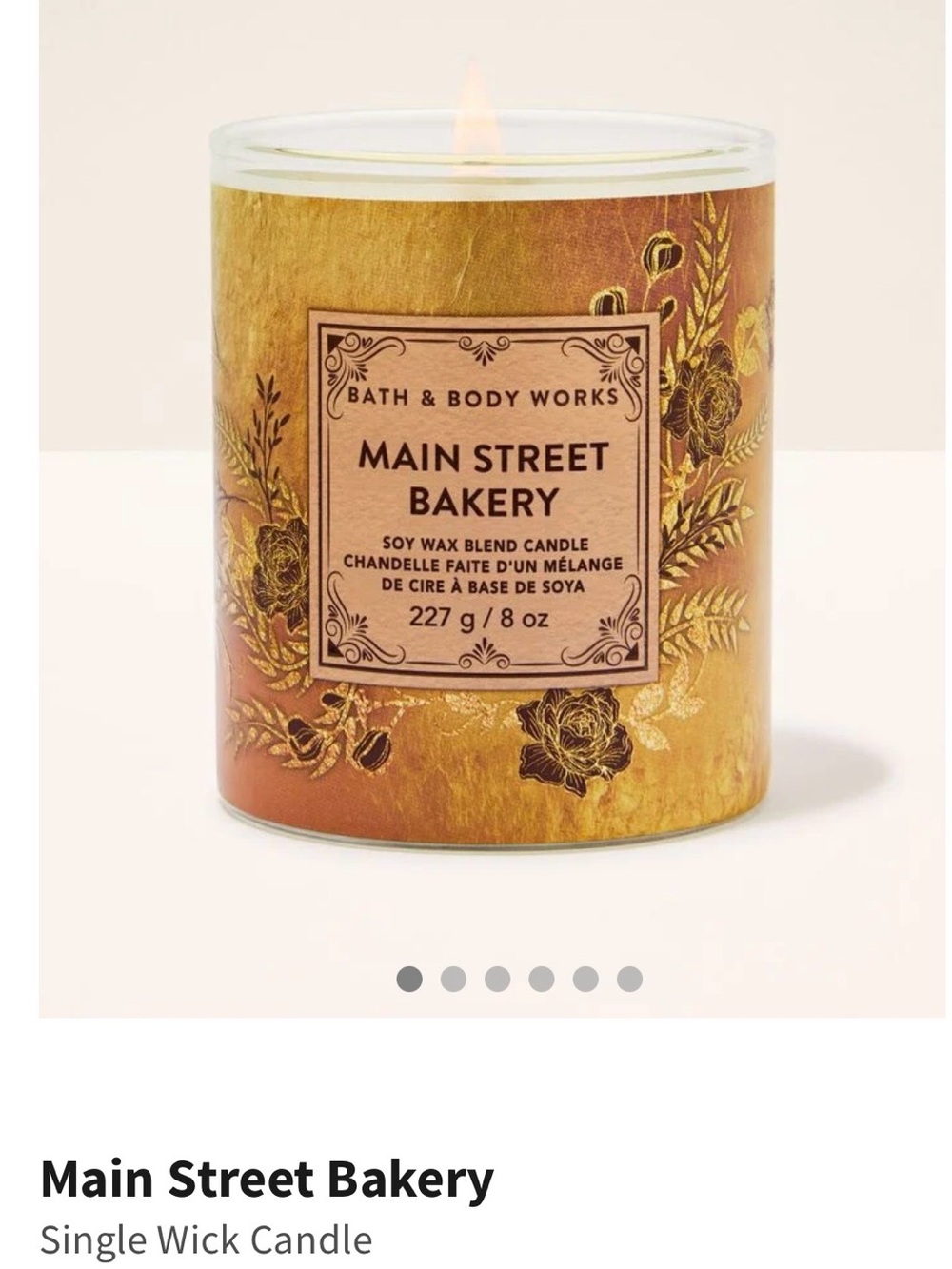Bath & Body Works Main Street MainStreet Bakery Scented Candle 1 Wick 8oz New